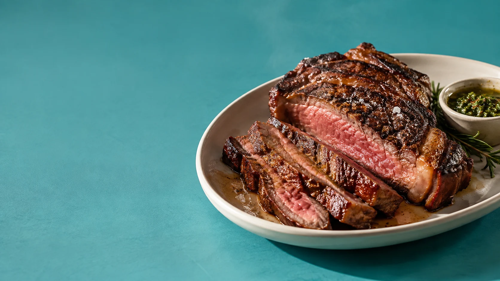 Illustrative ribeye steak